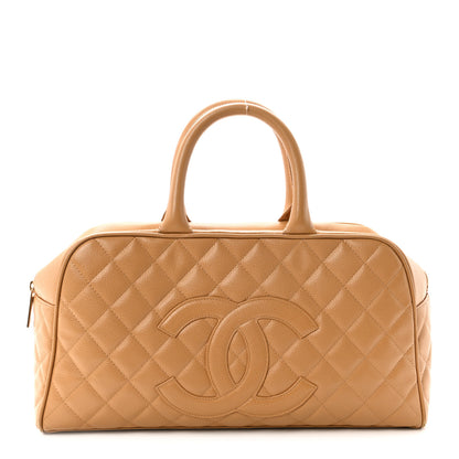 Chanel Caviar Quilted Large Bowler Bag Beige 1 of 10