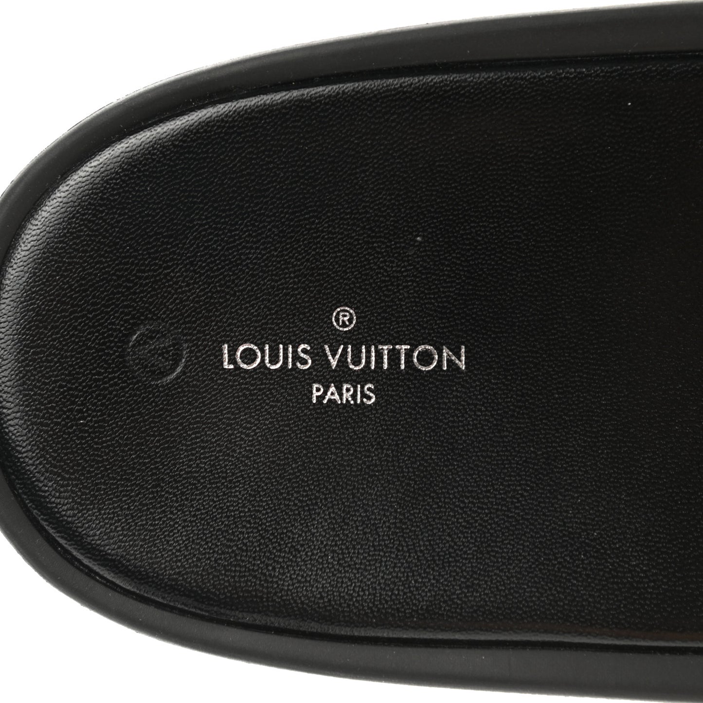 Calfskin Logo Sunbath Slide Sandals 38 Black