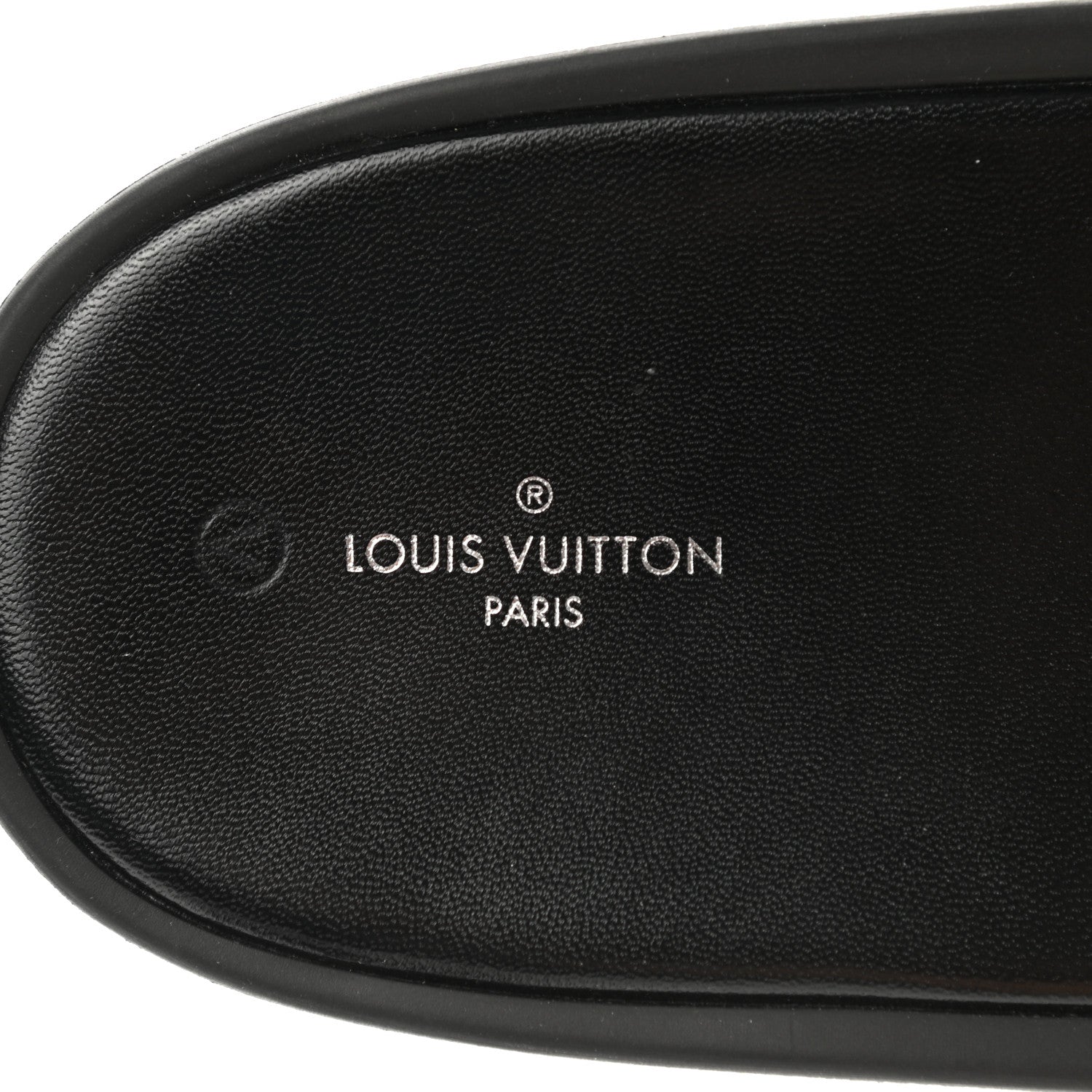 Louis Vuitton Calfskin Logo Sunbath Slide Sandals 38 Black 7 of 8