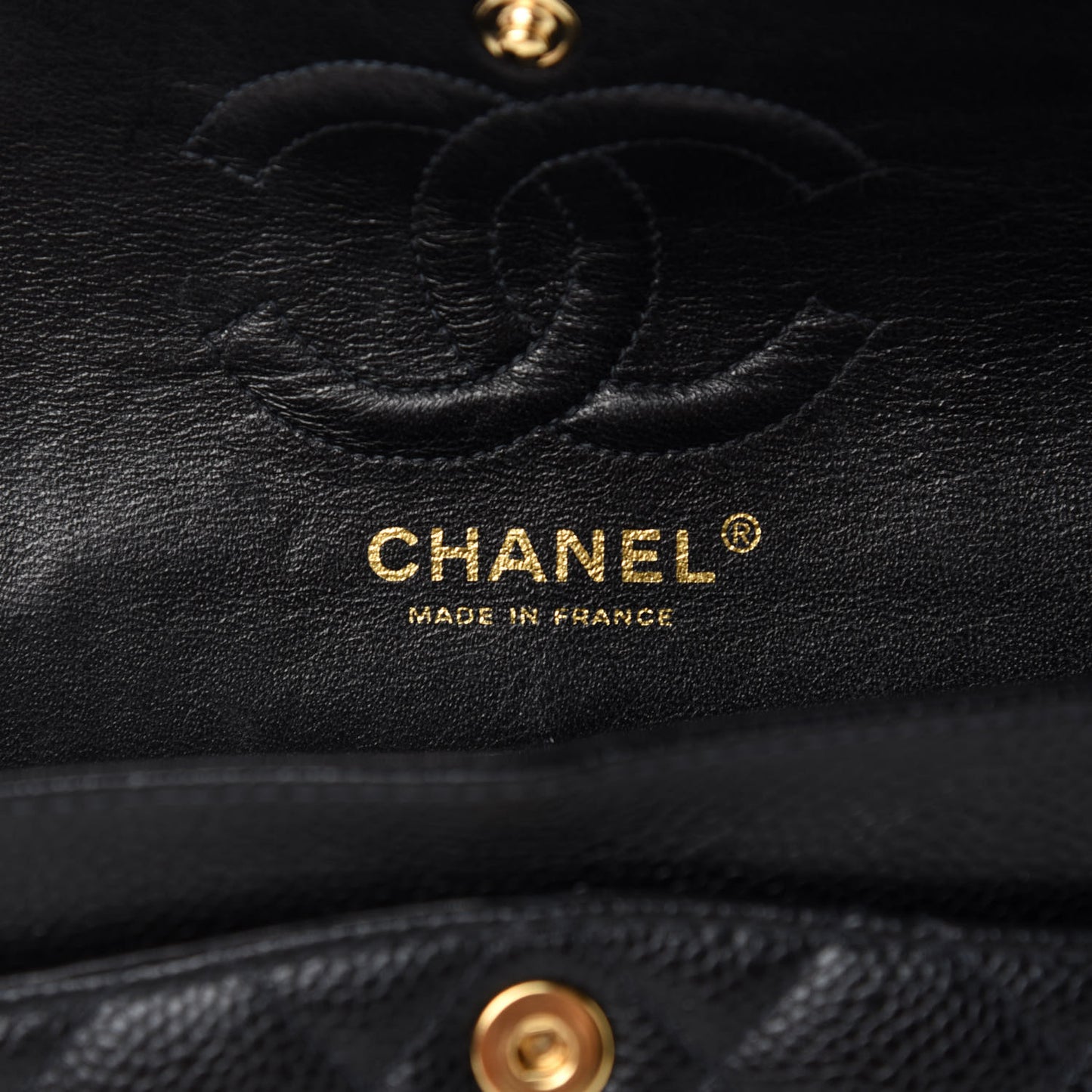 Caviar Quilted Small Double Flap Black