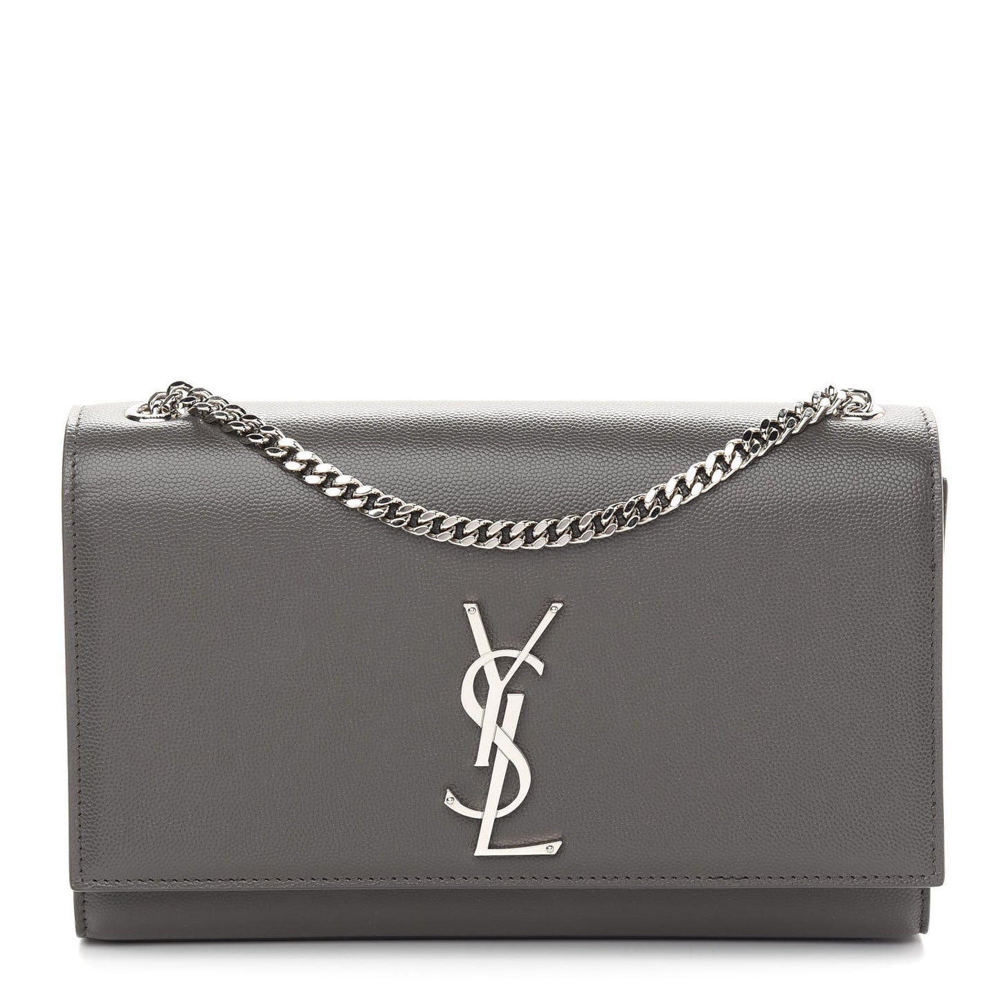 Grain De Poudre Medium Classic Monogram Kate Satchel Earth Grey