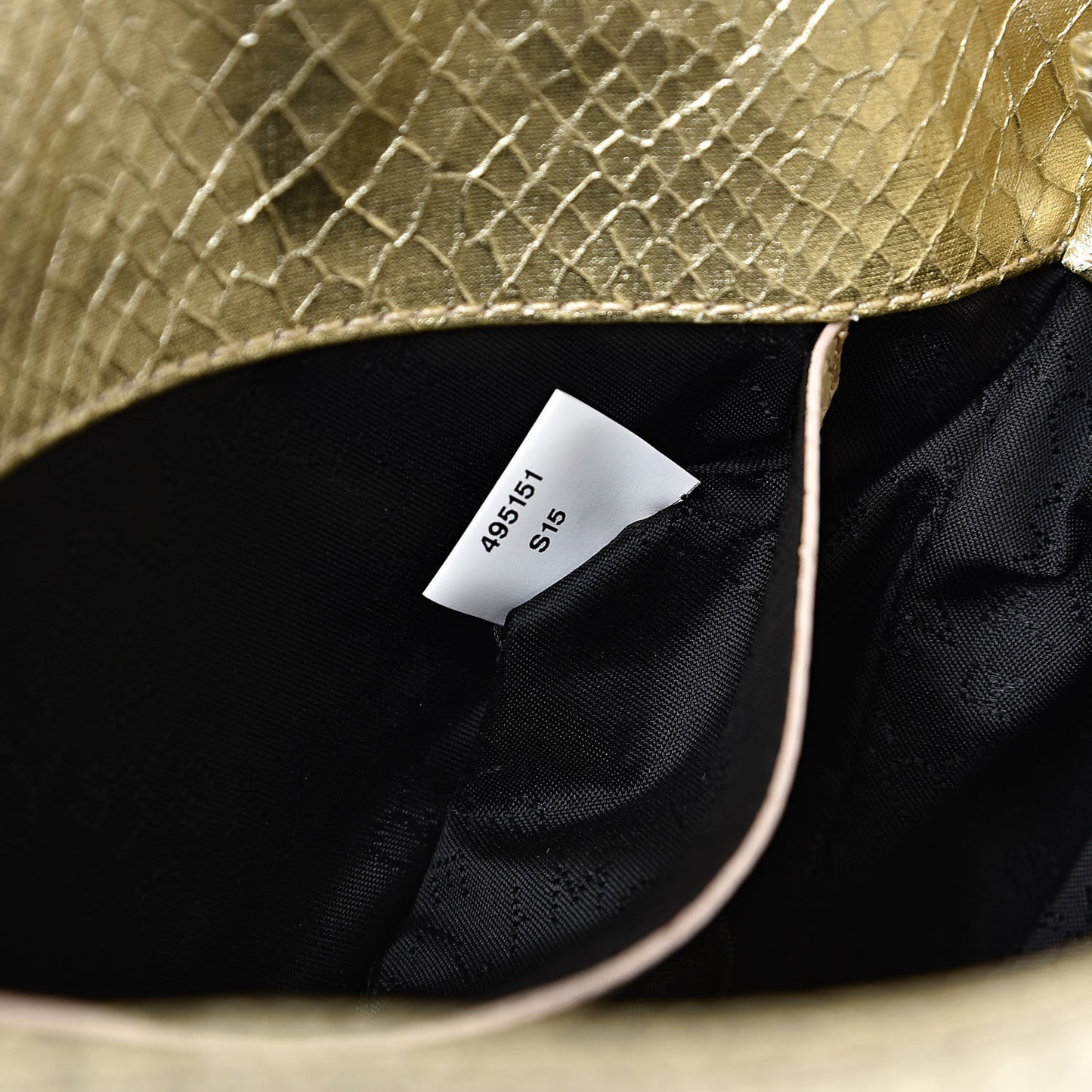 Metallic Alter Snakeskin Falabella Clutch Gold