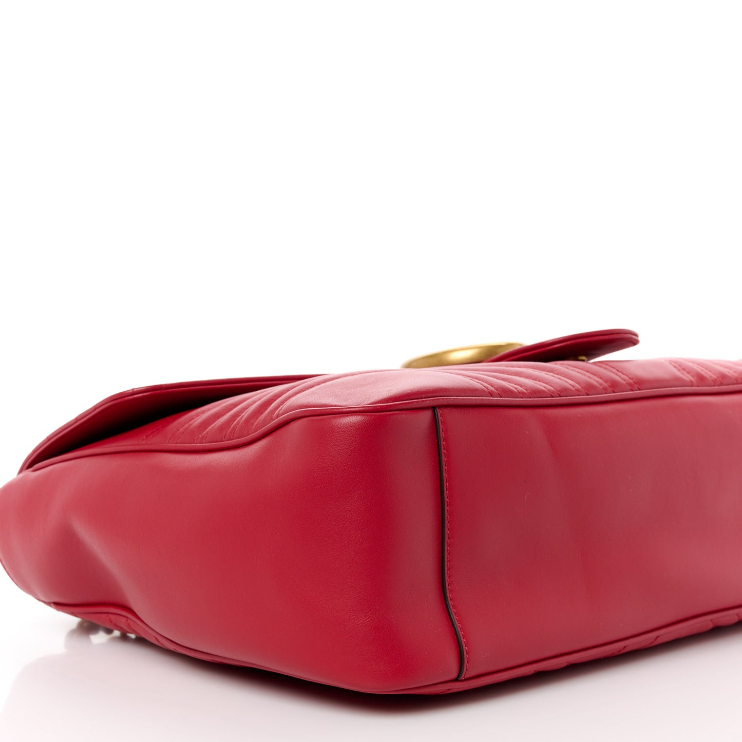 Calfskin Matelasse Large GG Marmont Shoulder Bag Hibiscus Red