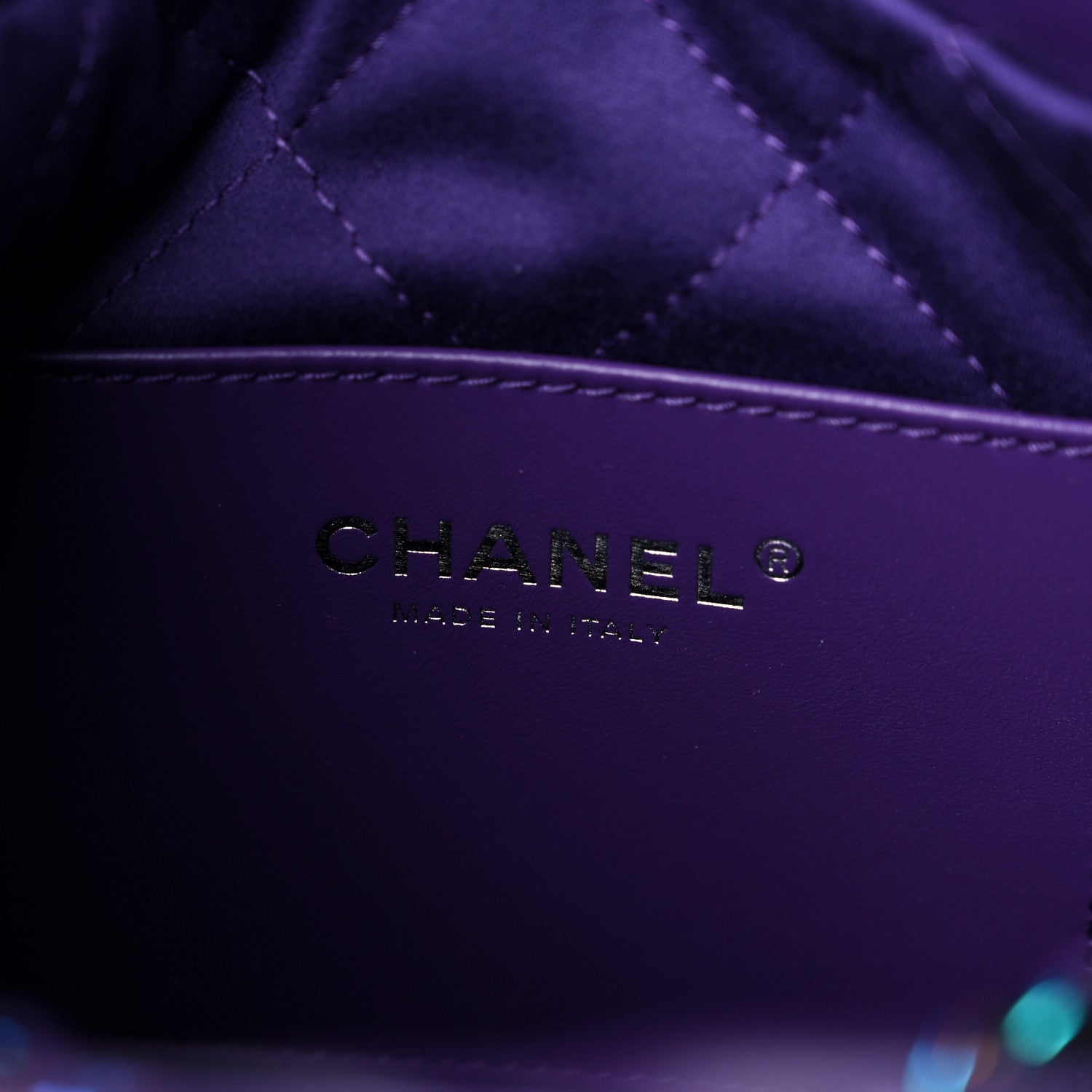 Chanel Shiny Calfskin Quilted Rainbow Mini Chanel 22 Purple 6 of 10