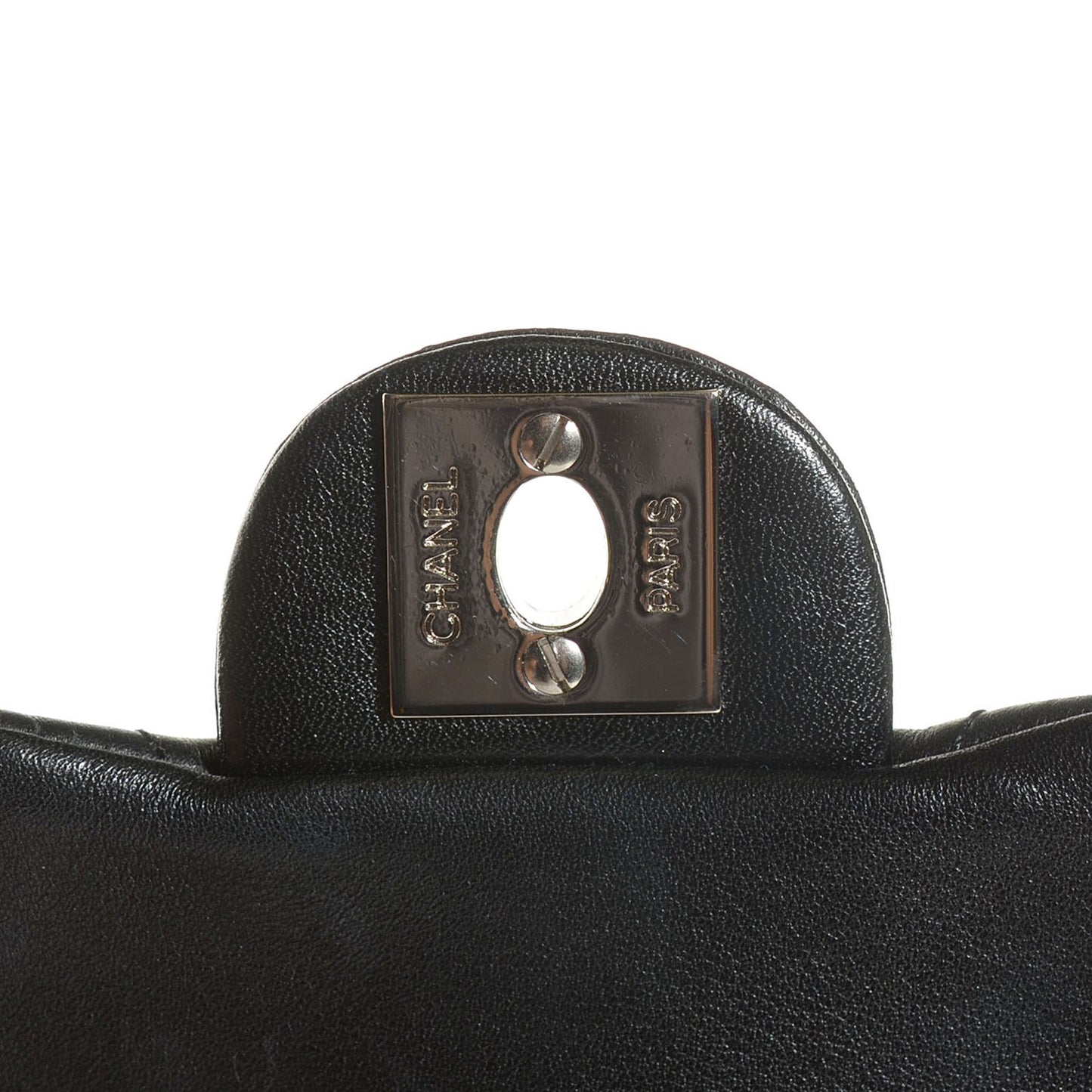 Calfskin Quilted Small Cambon Multipocket Reporter Black White