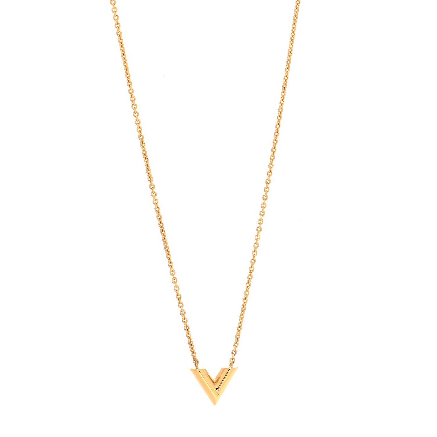 Louis Vuitton Brass Essential V Necklace Gold 1 of 6
