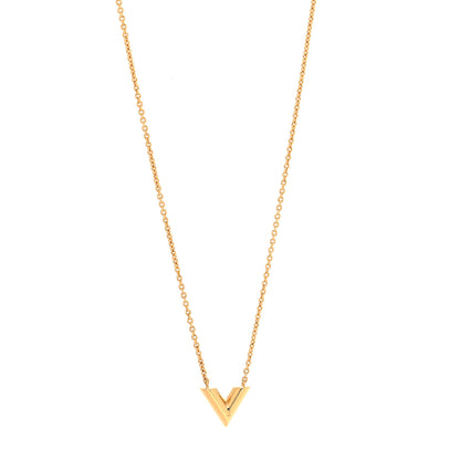 Louis Vuitton Brass Essential V Necklace Gold 1 of 6