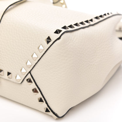 Valentino Garavani Grained Calfskin Rockstud Bucket Bag Ivory 8 of 8