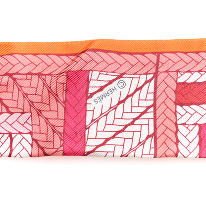 Hermes Silk Tresses H Twilly Rose Vif Orange White 3 of 4