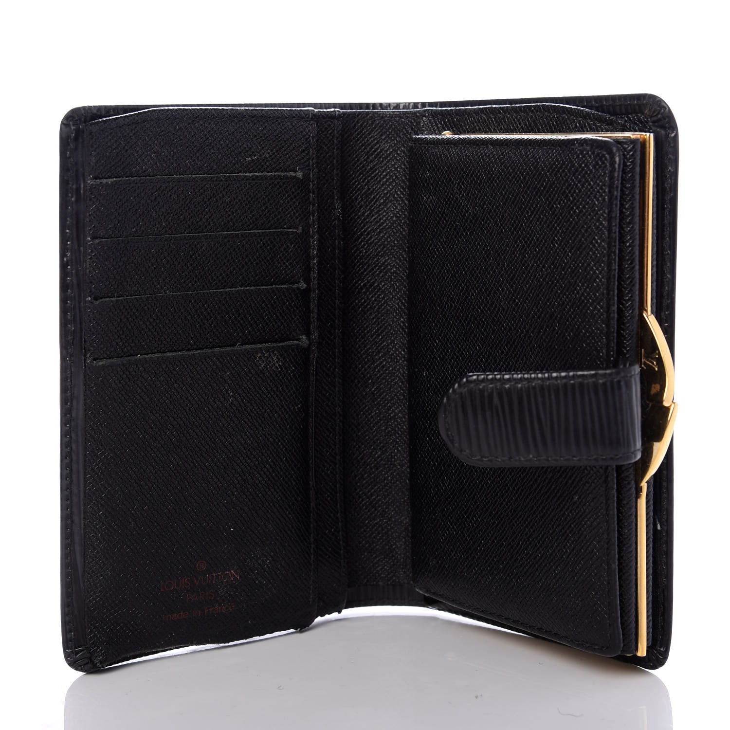 Louis Vuitton Epi French Purse Wallet Black 5 of 10