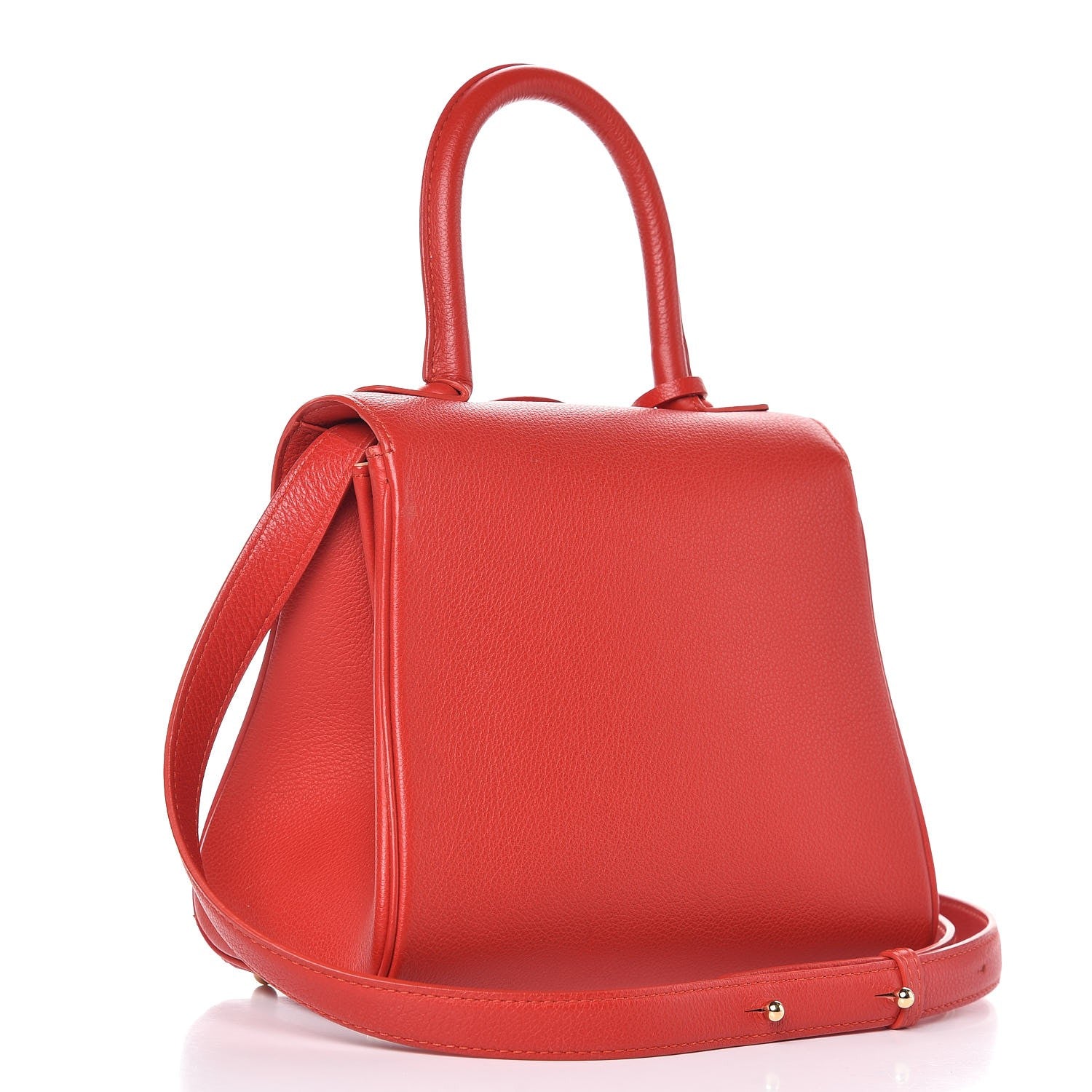 【新品】DELVAUX オレンジ レッド トートバッグ Delvaux Grained Calfskin Mini Brillant Satchel Rouge Gorge 312929