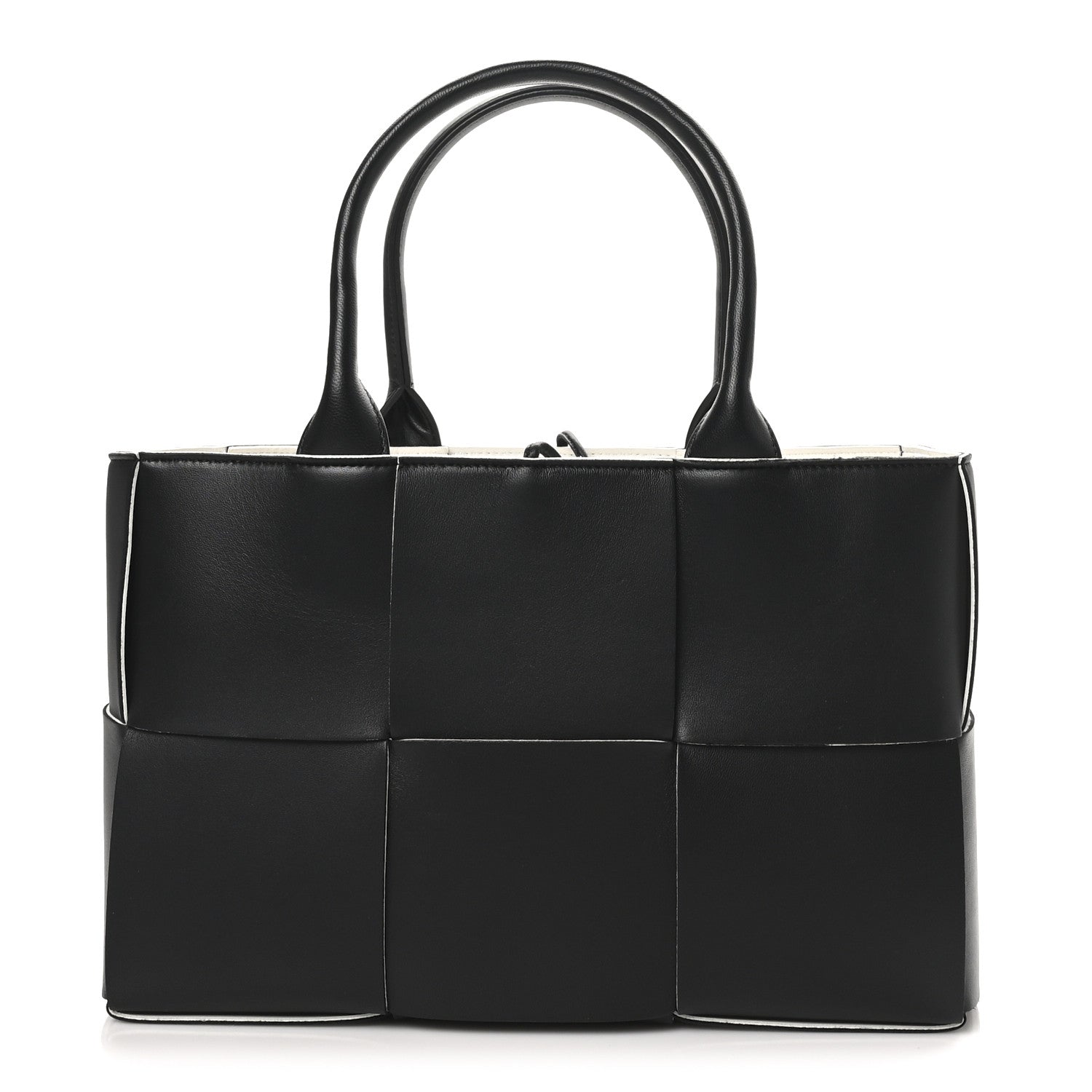 Bottega Veneta Nappa Maxi Intrecciato Small Arco Tote Black White 1 of 9