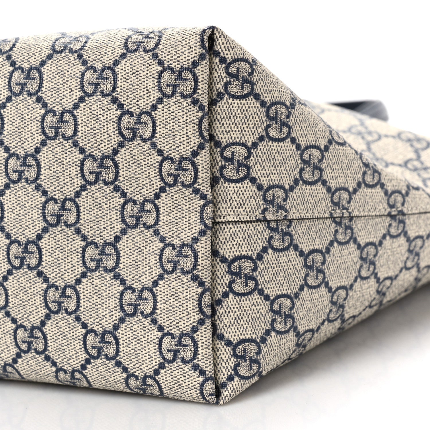 Gucci GG Supreme Monogram Textured Calfskin Web Medium Ophidia Shopping Tote Beige Blue 9 of 9
