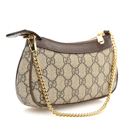Gucci GG Supreme Monogram Textured Dollar Calfskin Mini Ophidia Chain Bag Beige Ebony 3 of 10