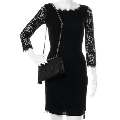 Chanel Lambskin Small Tassel Single Flap Black 2 of 8