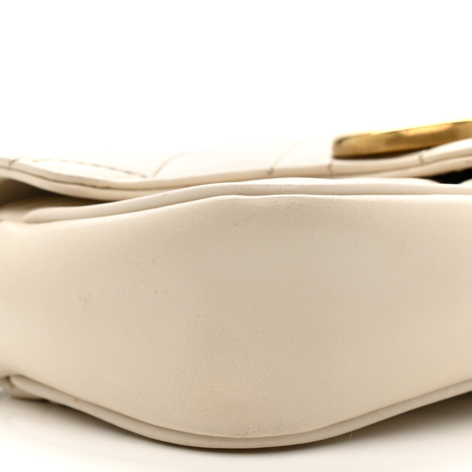 Gucci Calfskin Matelasse Super Mini GG Marmont Shoulder Bag White 9 of 13
