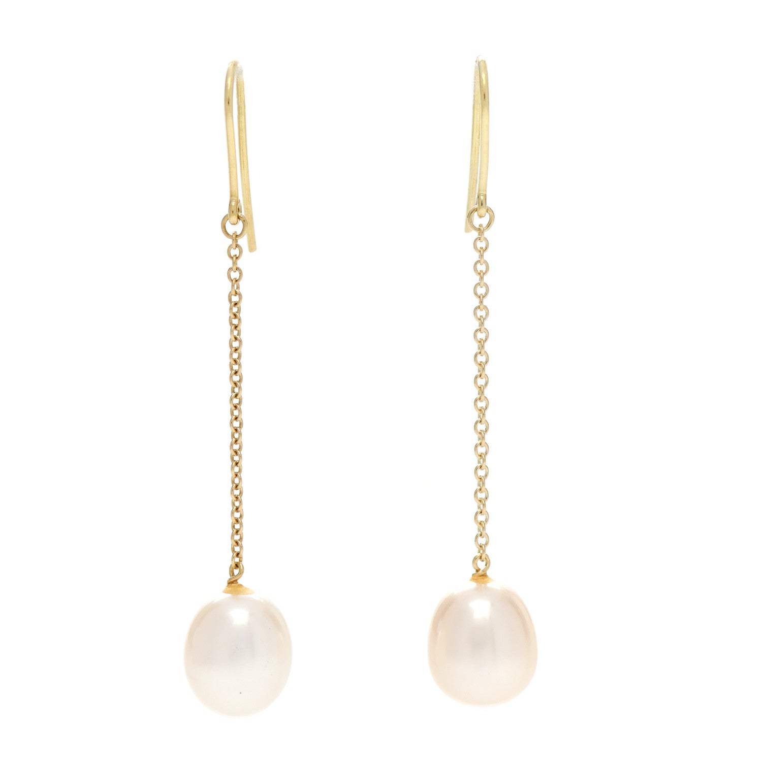 Tiffany 18K Yellow Gold Elsa Peretti Pearls By The Yard Drop Earrings 1 of 3