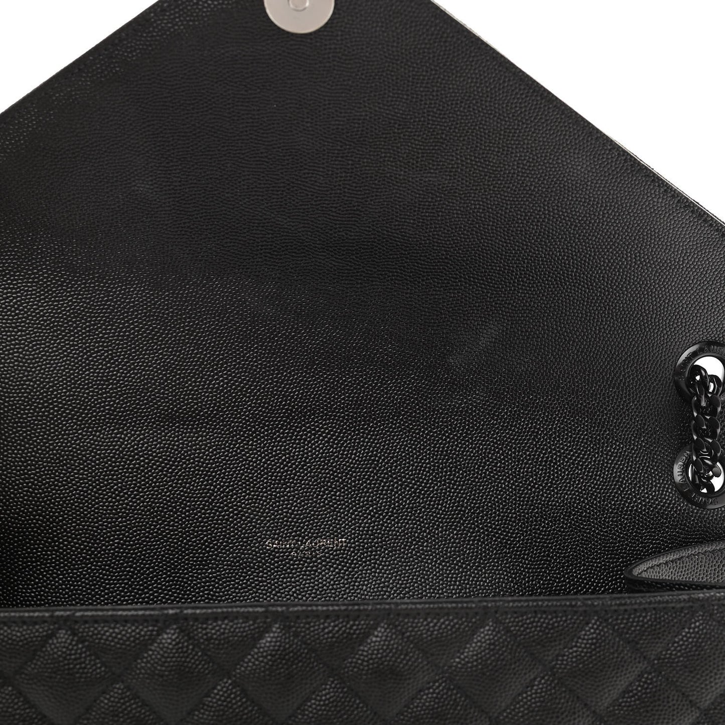 Grain De Poudre Textured Mixed Matelasse Large Triquilt Monogram Monochrome Satchel Black