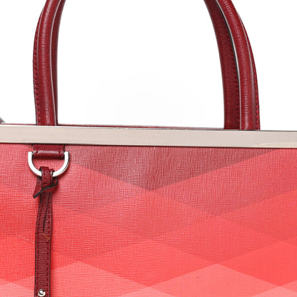 Fendi Vitello Elite Geometric Degrade Regular 2Jours Tote Red 8 of 10