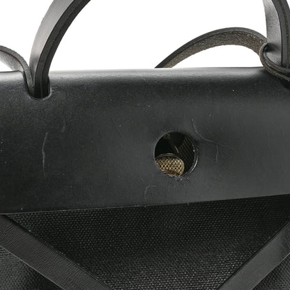 Hermes Toile H Berline Vache Hunter Herbag Zip PM 31 Black Ecru 13 of 14