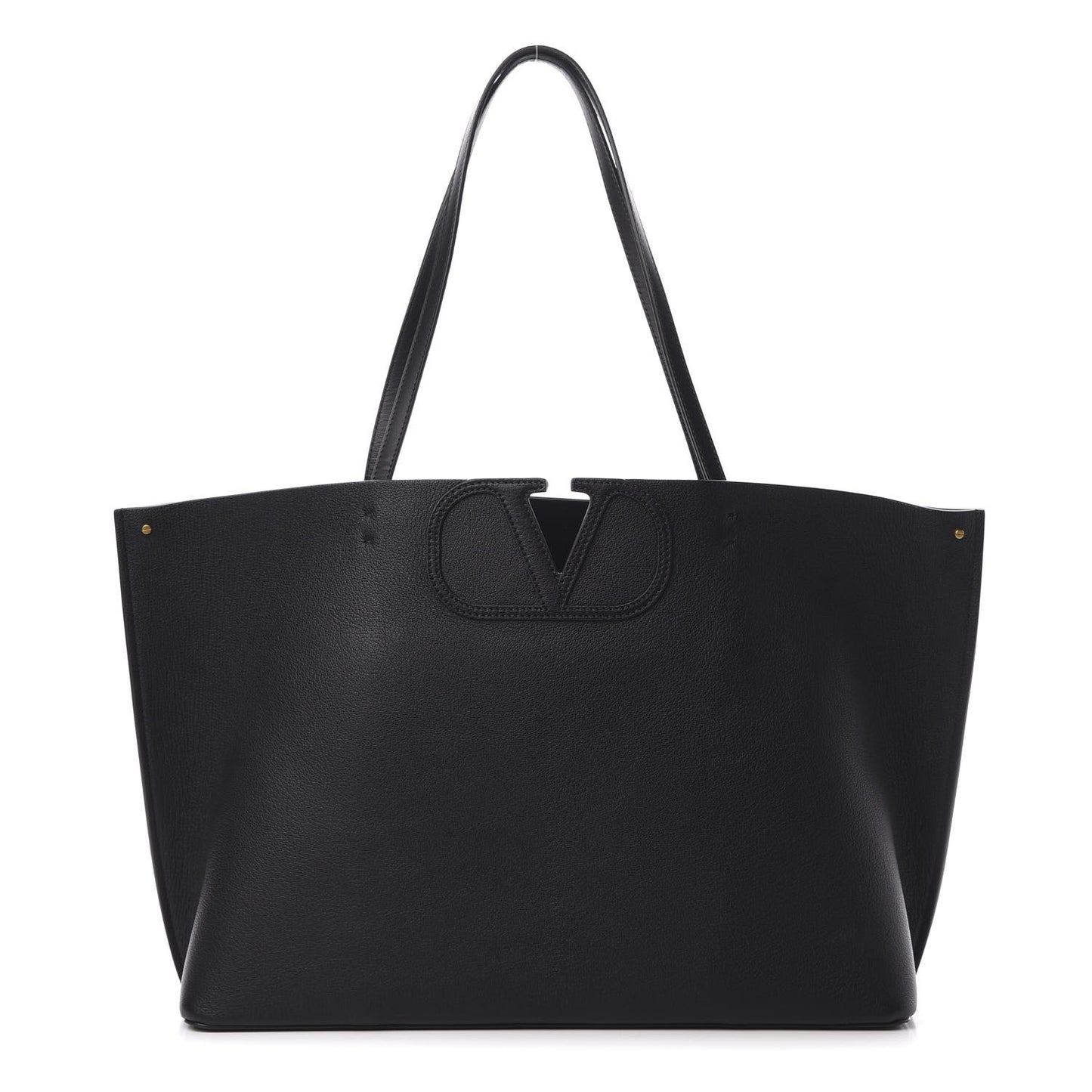 Calfskin Large Vlogo Tote Black