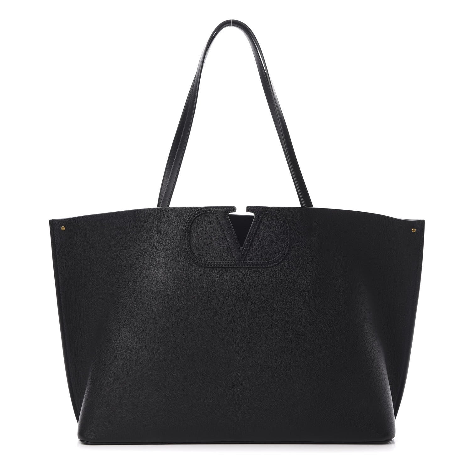 Valentino Garavani Calfskin Large Vlogo Tote Black 1 of 9