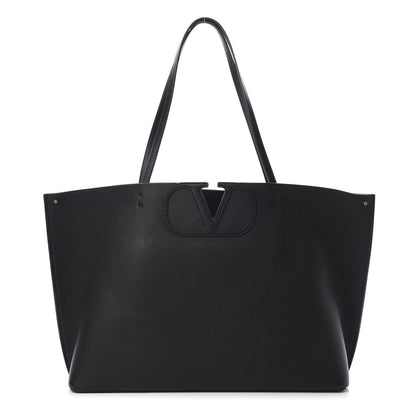 Valentino Garavani Calfskin Large Vlogo Tote Black 1 of 9
