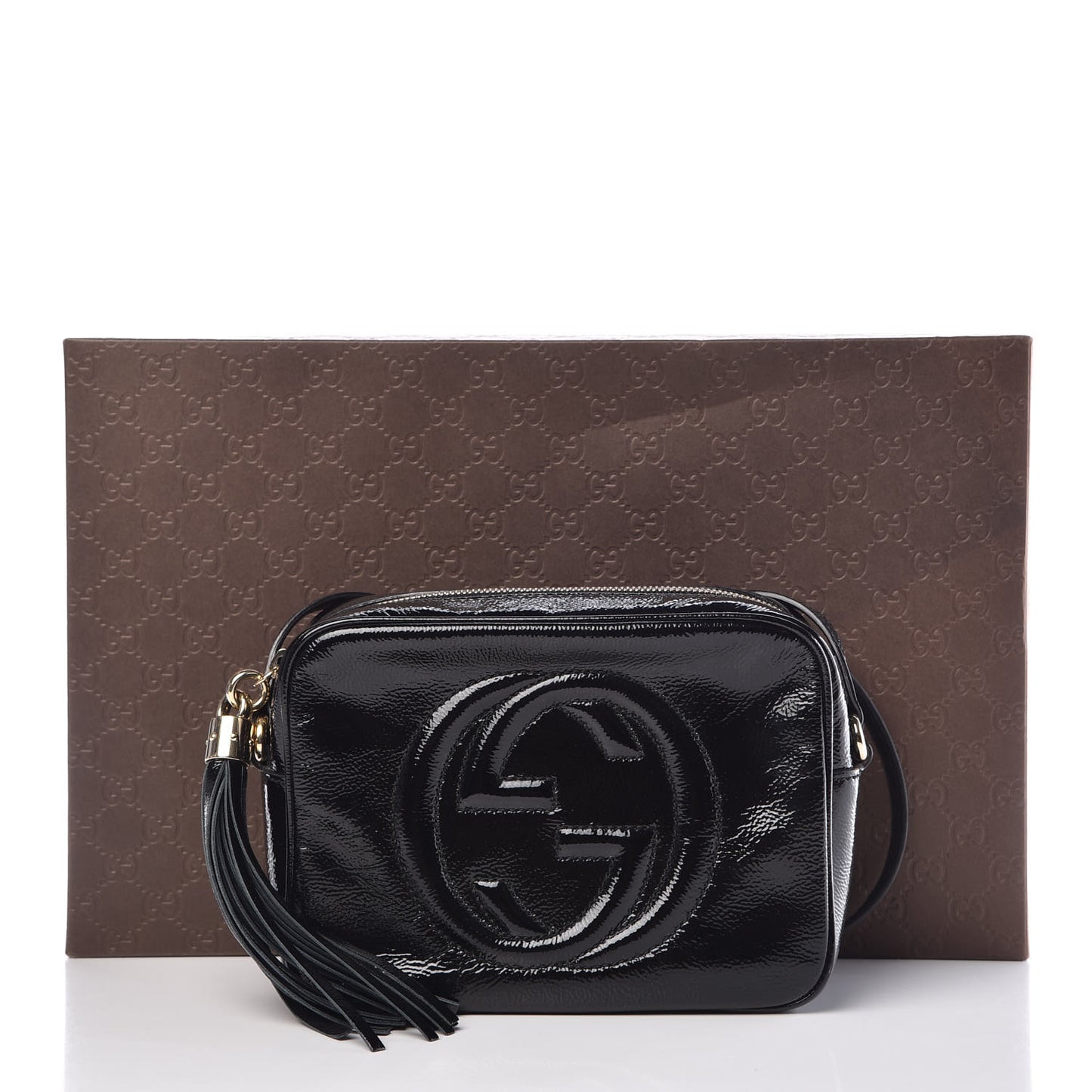 Soft Patent Small Soho Disco Bag Black