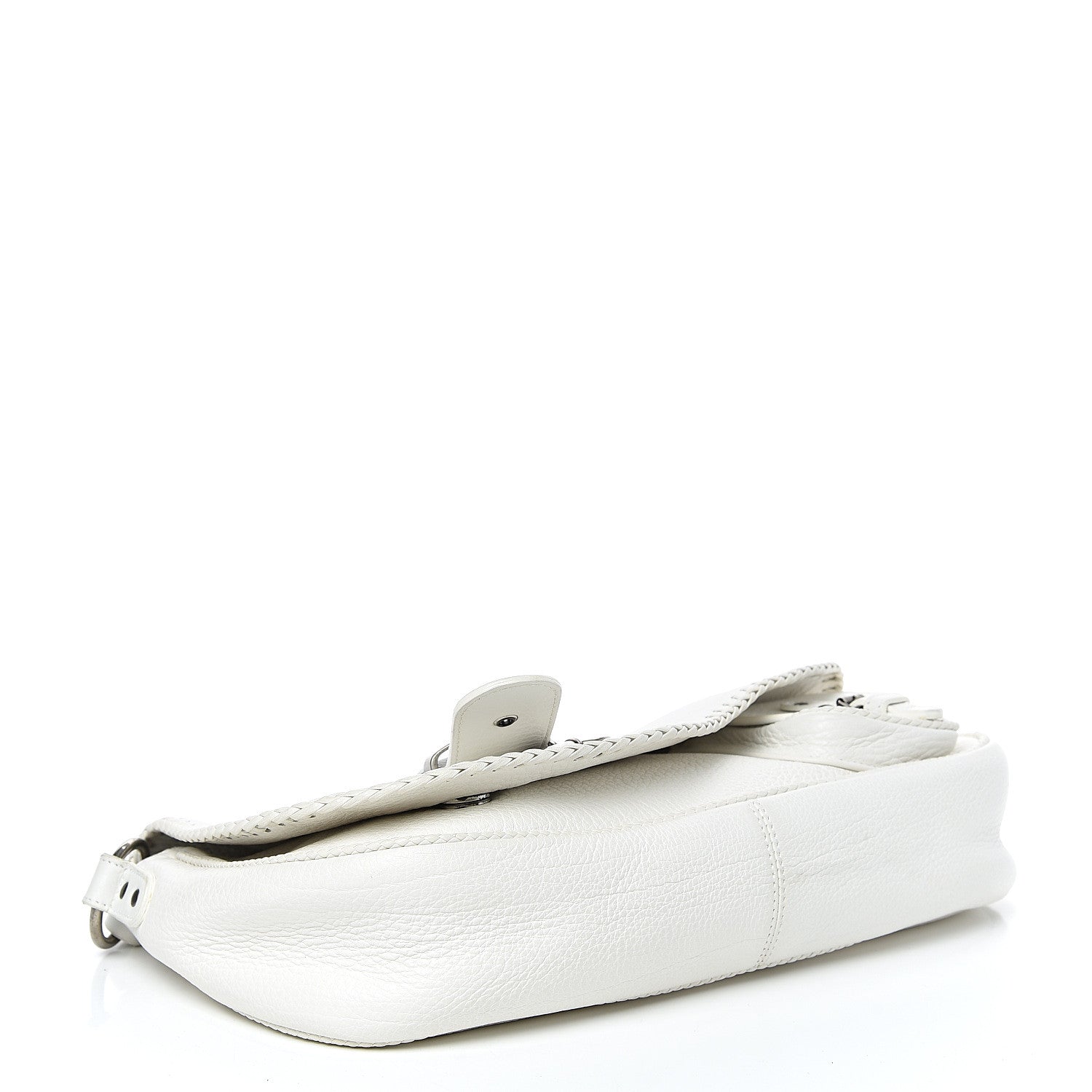 Christian Dior Calfskin Braided Gaucho Double Saddle Bag White 4 of 15