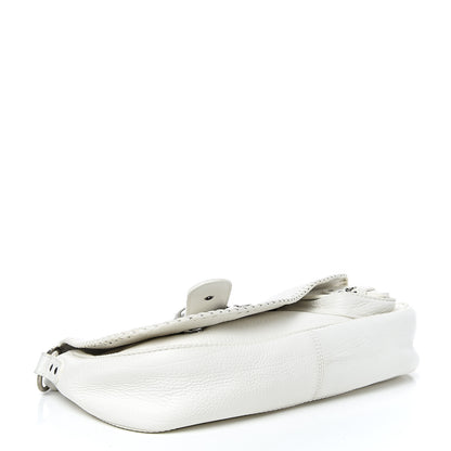 Christian Dior Calfskin Braided Gaucho Double Saddle Bag White 4 of 15