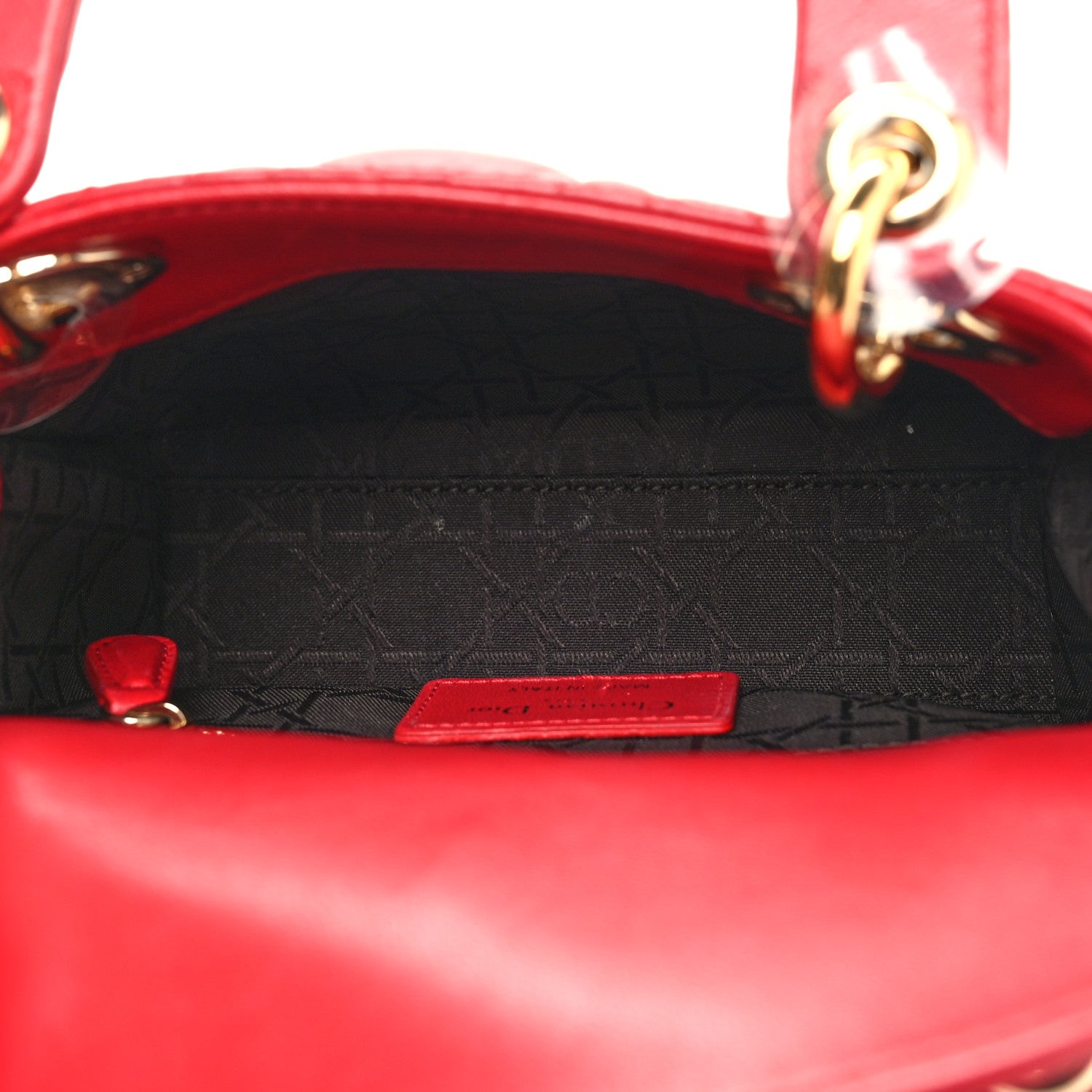 Christian Dior Lambskin Cannage Mini Lady Dior Red 5 of 11