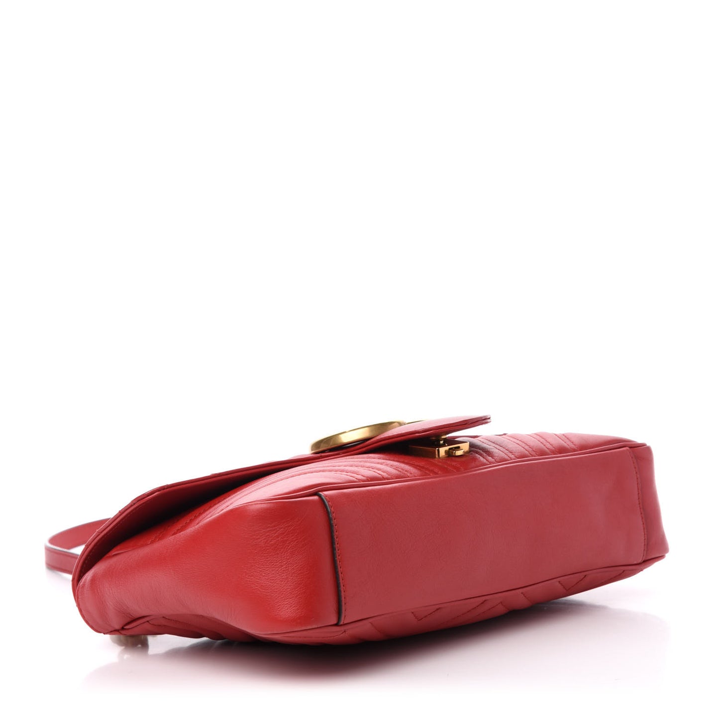 Calfskin Matelasse Medium GG Marmont Shoulder Bag Hibiscus Red