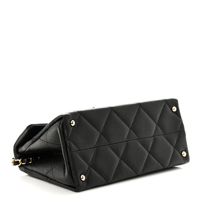 Chanel Caviar Quilted Mini Retro Twist Top Handle Flap Black 4 of 13