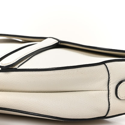 Christian Dior Grained Calfskin Saddle Bag White 10 of 10