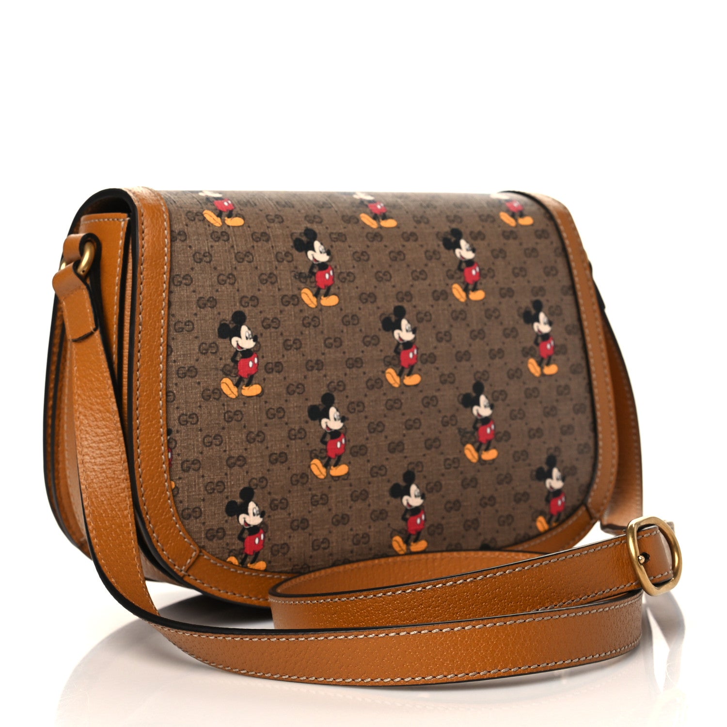 Gucci X DISNEY Mini Vintage GG Supreme Monogram Mickey Mouse Small Flap Messenger Bag Beige Vintage Sun Oil 3 of 6