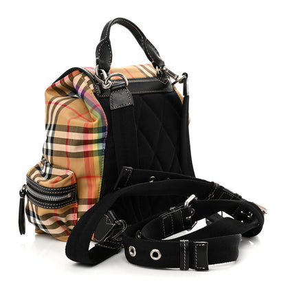 Burberry Vintage Rainbow Check Small Rucksack Backpack Antique Yellow 2 of 8