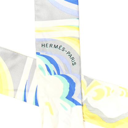 Hermes Silk Brides De Gala Shadow Twilly Gris Jaune Soufre 3 of 4
