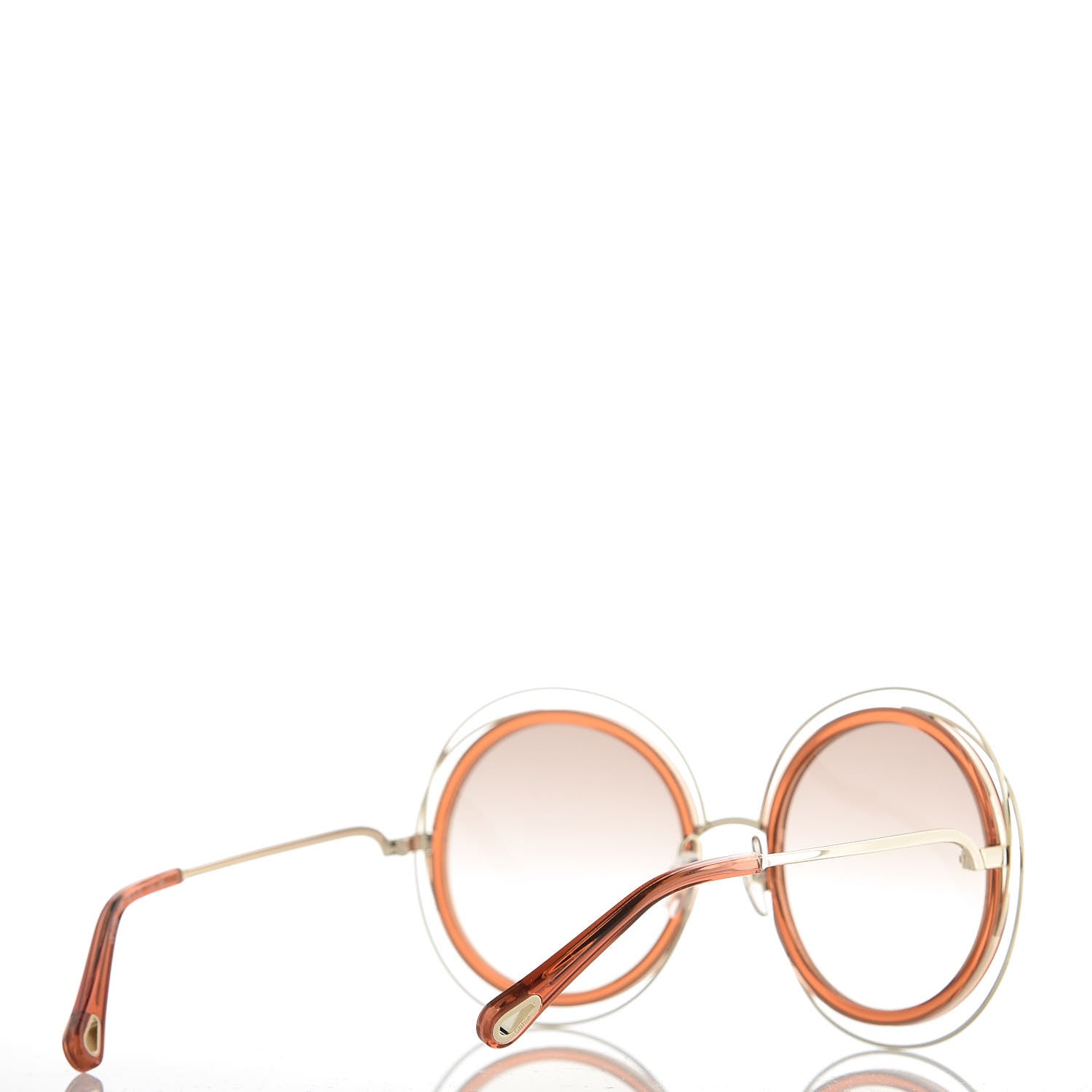 Chloe Oversized Round Carlina Sunglasses CE120S Orange 3 of 7