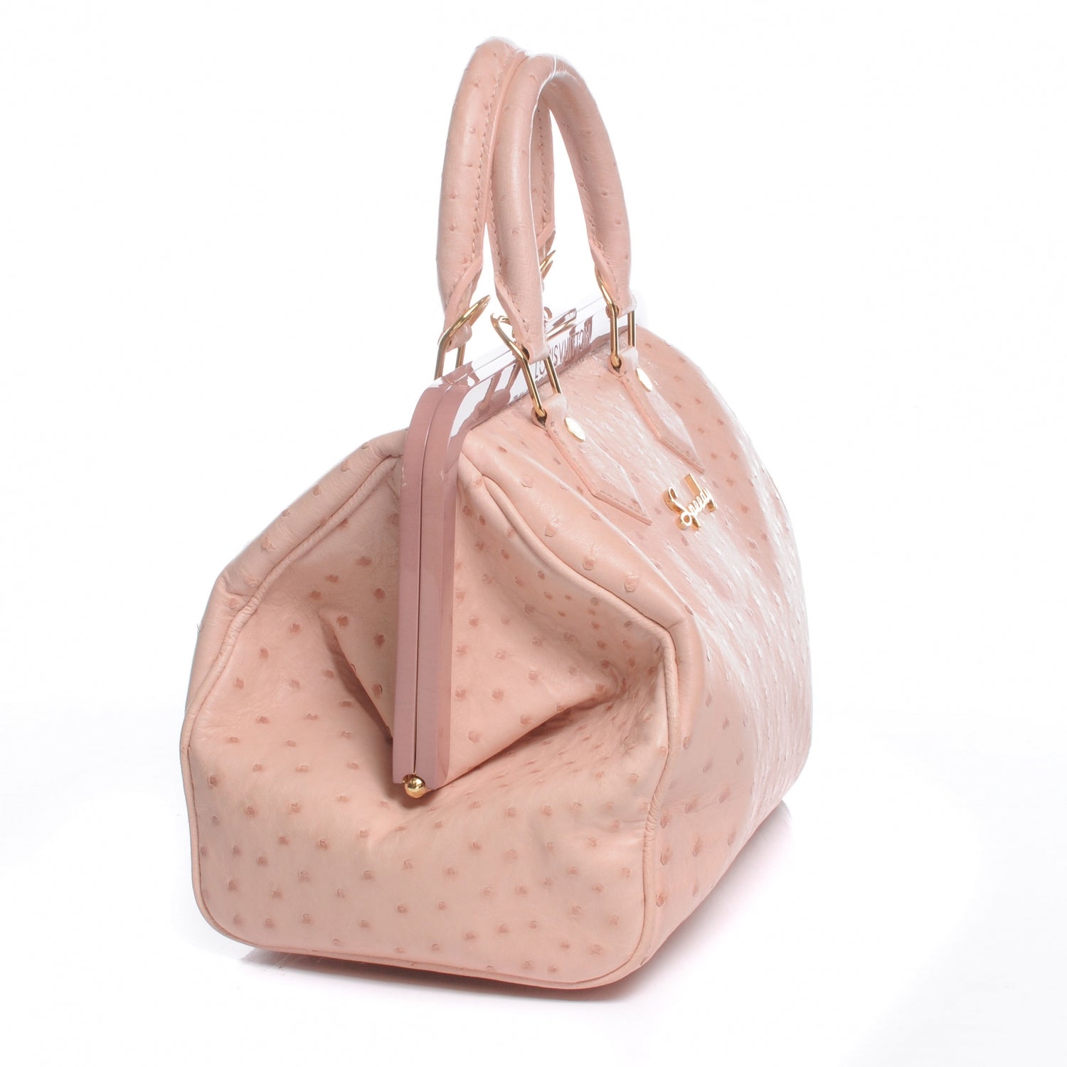 Louis Vuitton Ostrich Frame Speedy Pink 4 of 9