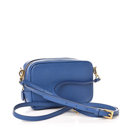 Prada Saffiano Mini Camera Crossbody Bag Azzurro 3 of 11