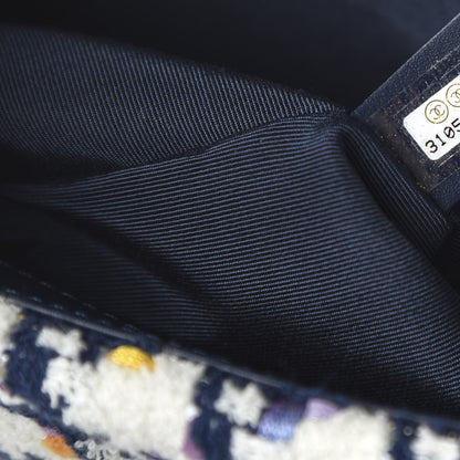 Chanel Tweed Quilted Medium 19 Flap Ecru Navy Blue Multicolor 8 of 9