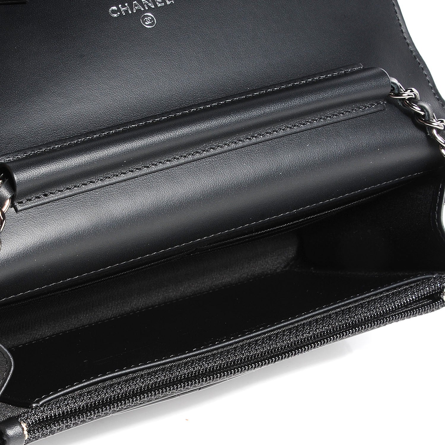 Chanel Patent Quilted Brilliant Wallet On Chain WOC Black 5 of 8