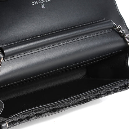 Chanel Patent Quilted Brilliant Wallet On Chain WOC Black 5 of 8