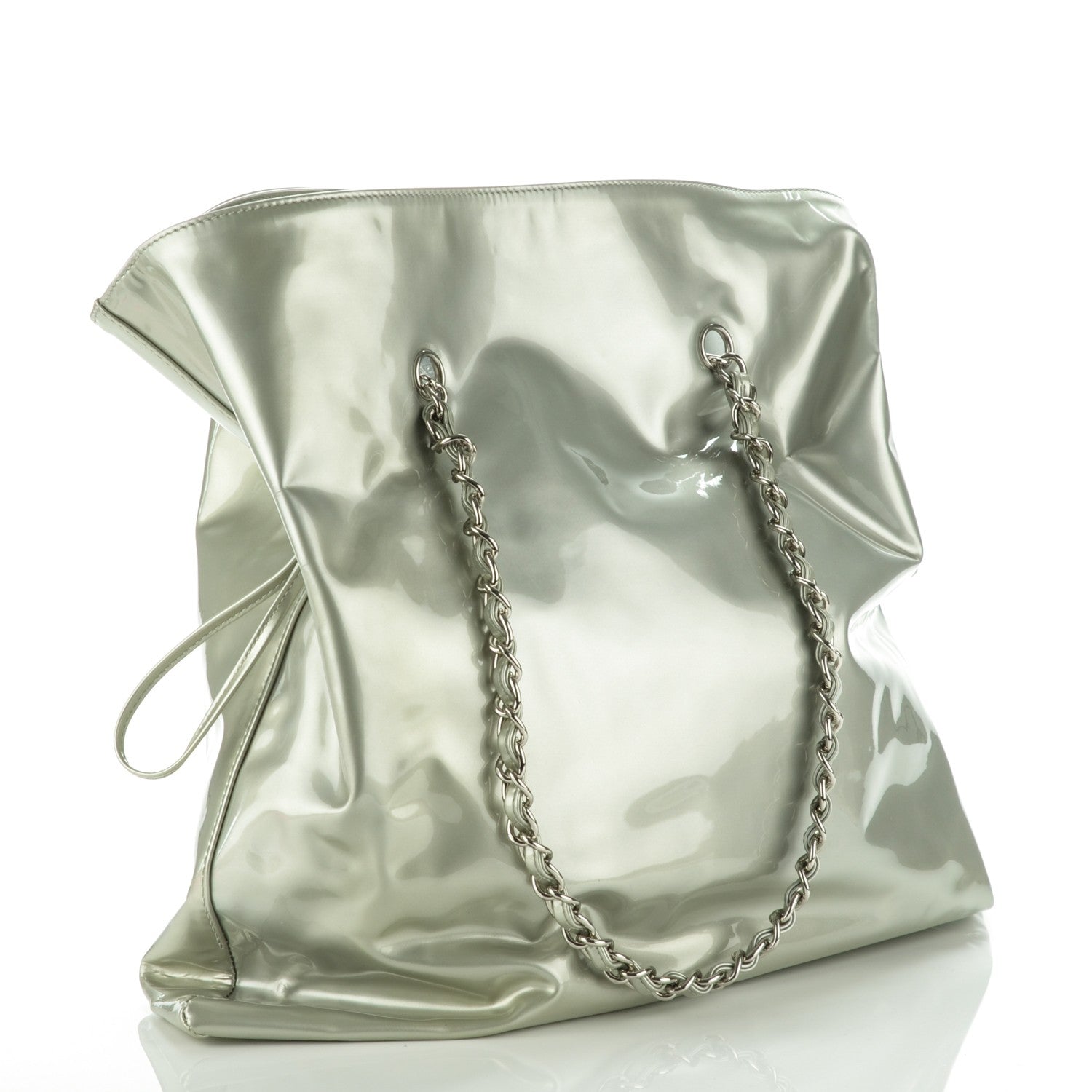 Chanel Patent Crystal Strass Bonbons Tote Silver 3 of 7