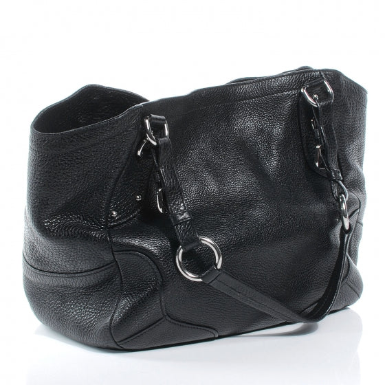 Prada Vitello Daino Shoulder Bag Black 3 of 10