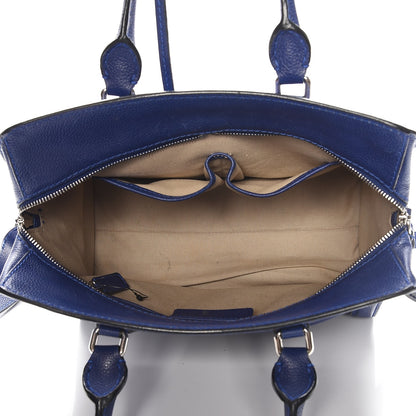 Alexander McQueen Pebbled Calfskin Small Skull Padlock Zip Around Tote Ultramarine 6 of 14
