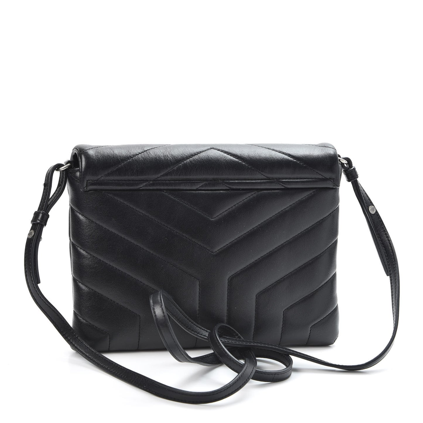 Calfskin Y Quilted Monogram Loulou Flap Bag Black