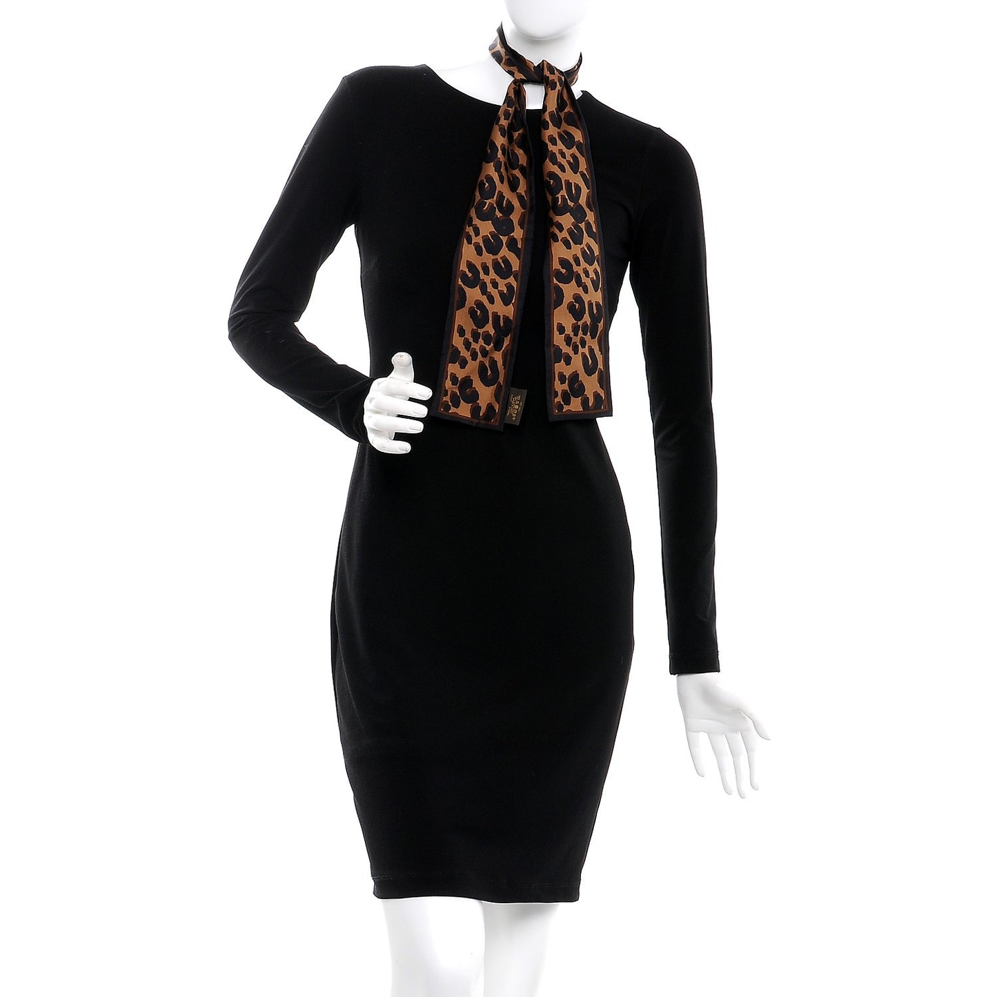 Silk Leopard Bandeau Scarf Marron