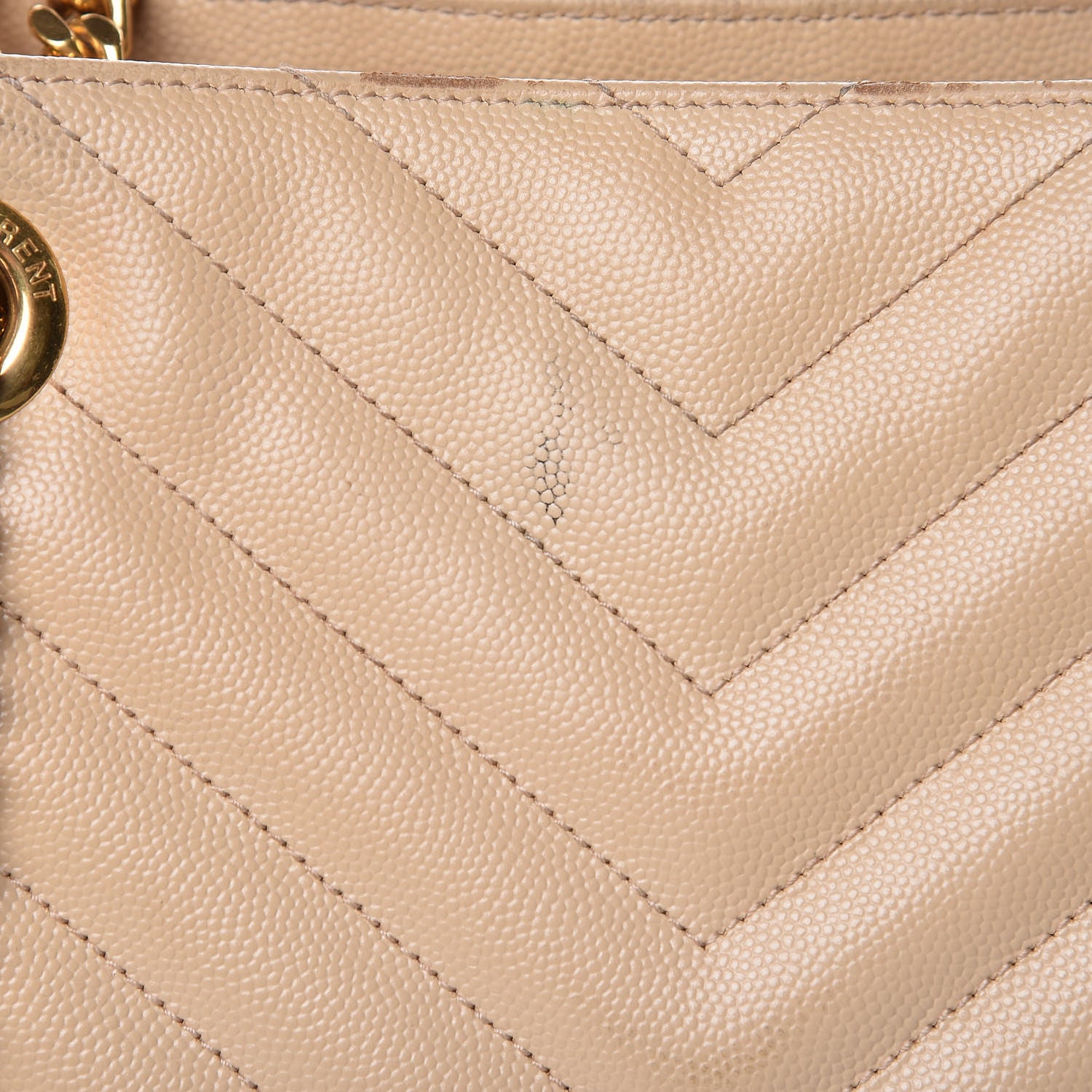 Saint Laurent Grain De Poudre Matelasse Chevron Monogram Shopping Bag Nude Powder 14 of 16