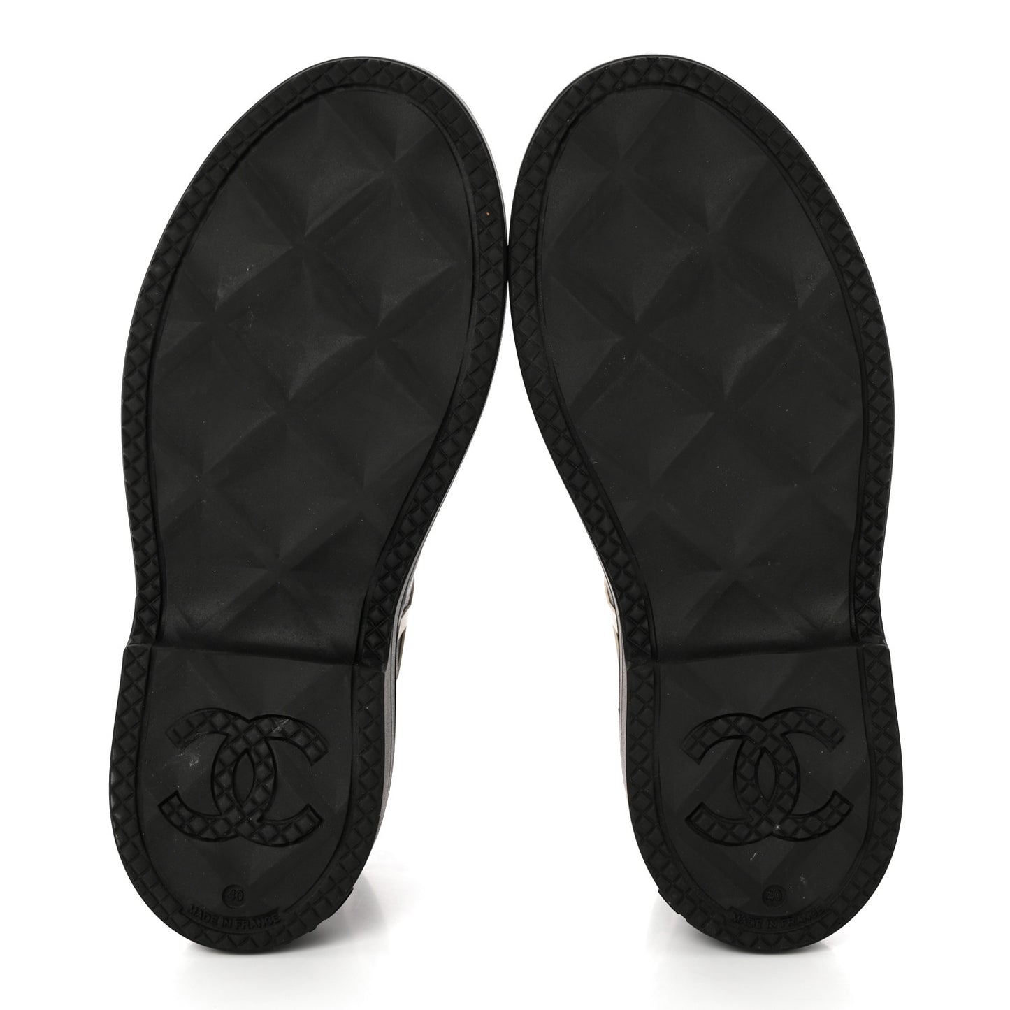 Rubber CC Print Boots 40 Black